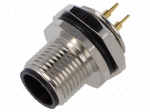 Connector: M12 | socket | PIN: 4 | male | 250V | straight | IP67 | THT | 4A