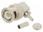 Connector: BNC | plug | angled | 50&Omega; | crimped | Contacts: brass
