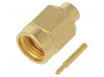 Connector: SMA | plug | straight | 50&Omega; | soldering | Contacts: brass