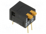 Switch: DIP-SWITCH | Poles number: 2 | ON-OFF | 0.03A/30VDC | Pos: 2
