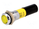 Indicator: LED | recessed | 230VAC | Cutout: &Oslash;14.2mm | IP67 | metal