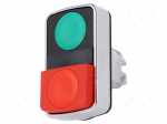 Switch: double | Stabl.pos: 1 | 22mm | green/red | Illumin: none | IP66