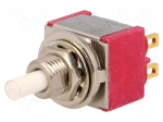 Switch: push-button | Pos: 2 | DPDT | 1A/120VAC | 1A/28VDC | ON-(ON)