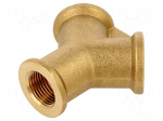 Tee fitting | 0&divide;35bar | Thread: G 3/8" x3 | brass | Seal: NBR