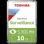HDD Video Surveillance TOSHIBA S300 PRO 10TB CMR, 3.5'', 512MB, 7200RPM, SATA, 64 cameras, 24/7, TBW: 300