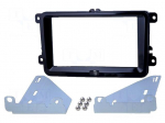 Radio mounting frame | Seat,&Scaron;koda,VW | 2 DIN | black gloss
