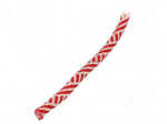 Rope | polypropylene | &Oslash;rope: 8mm | L: 50m | with a core | white-red