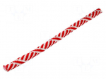 Rope | polypropylene | &Oslash;rope: 12mm | L: 50m | with a core | white-red