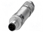 Connector: M12 | plug | PIN: 5 | 48V | straight | IP65 | push-lock | A code