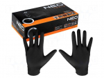 Protective gloves | Size: XL | black | nitryl | 100pcs.