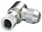 Connector: M8 | PIN: 4 | 4A | 30V | IP67 | angled | shielded | plug