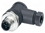 Connector: M12 | plug | PIN: 5 | 48V | angled | IP67 | screw terminal | 4A