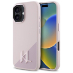 Karl Lagerfeld KLHMP16SSCMKMPCP Silicone Shadow Metal Initial Hardcase for iPhone 16 6.1" / pink
