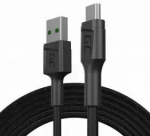 Green Cell GC PowerStream datu pārraides un uzlādes vads | USB-A uz Micro USB | 1.2m | melns