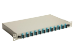 Equip 12-Port Fiber Optic Splice Box, SC Duplex, OM3, 1U, Equipped, Grey