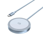 Wireless charger Ugreen  UGREEN W753 MagFlow Magnetic Wireless Charging Pad 25W Qi2 zertifiziert silber Blue