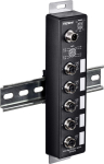 Tehases kasutatav l&uuml;liti TRENDnet 5-pordiline EN50155 M12 Gigabit PoE+ raudtee