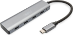 DIGITUS USB-C-Hub 4-Port 3.1->4xC3.1 integr. Kabel  silber
