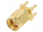 Socket | SMA | male | straight | 50&Omega; | THT | on PCBs | teflon | gold-plated