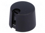 Knob | with pointer | plastic | &Oslash;shaft: 6.35mm | &Oslash;20x16mm | black
