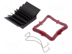 Heatsink: extruded | grilled | BGA | black | L: 23mm | W: 23mm | H: 9.5mm