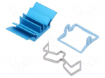 Heatsink: extruded | grilled | BGA | blue | L: 15mm | W: 15mm | H: 7.5mm