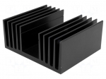 Heatsink: extruded | grilled | black | L: 100mm | W: 120mm | H: 50mm | screw