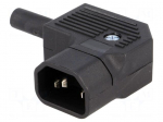 Connector: AC supply | plug | male | 10A | 250VAC | IEC 60320 | C14 (E)