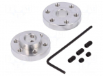 Bracket wheel | Shaft: smooth | Pcs: 2 | Shaft dia: 8mm | &Oslash;: 25.4mm