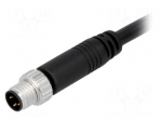Connector: M8 | 5m | male | PIN: 3 | straight | plug | 3A | IP67 | 60V