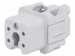 Connector: HDC | female | CK/MK | PIN: 5 | 4+PE | size 21.21 | 10A | 250V