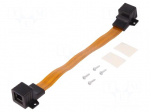Extension lead | transparent | 0.5m | RJ45 socket,both sides