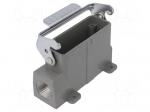 Enclosure: for HDC connectors | size D16A | with latch | angled