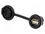 Socket | USB A | 1310 | for panel mounting,rear side nut | soldering