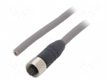 Cable: for sensors/automation | M12 | PIN: 8 | straight | 5m | plug | 2.2A