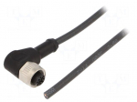 Cable: for sensors/automation | M12 | PIN: 4 | angled | 2m | plug | 250VDC