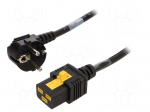 Cable | 3x1.5mm2 | CEE 7/7 (E/F) plug angled,IEC C19 female | PVC