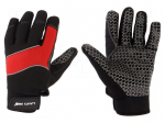 Protective gloves | Size: 8 | black-red | microfiber,plastic