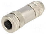 Connector: M12 | plug | PIN: 8 | female | straight | IP67 | screw terminal