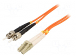 Fiber patch cord | OM2 | LC/UPC,ST/UPC | 1m | 50/125um | grey | orange