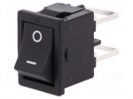 ROCKER | DPST | Pos: 2 | OFF-ON | 10A/250VAC | black | IP40 | 1858 | 100m&Omega;