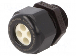 Cable gland | multi-hole | M25 | 1.5 | IP68 | polyamide | black | 6mm