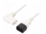 Cable | 3x1mm2 | IEC C13 female angled right,IEC C14 male | PVC | 3m