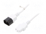 Cable | 3x0.75mm2 | IEC C13 female,IEC C14 male | PVC | 0.5m | white
