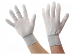 Protective gloves | Size: M | ESD | polyamide with conductive fiber