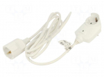 Extension lead | 3x1.5mm2 | 3m | white | Sockets no: 1 | 16A