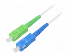 Fiber patch cord | OS2 | SC/APC,SC/UPC | 20m | 9/125um | LSZH | white