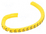 Marker: cable | Marking: G | 1.3&divide;3mm | PVC | yellow | leaded | PA-02 | L: 3mm