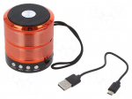 Speaker | red | microSD,USB B micro | 100Hz&divide;20kHz | 10m | 400mAh | 3h