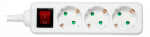 Earthed power strip DELTACO with power switch, 3x CEE 7/3, 1x CEE 7/7, child protected, 3m, white / GT-0351